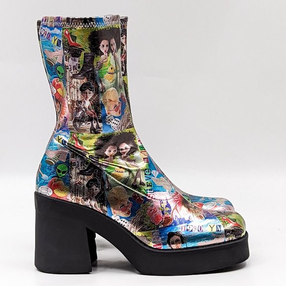 Steve Madden Women Klayton 90's Retro Dolls Chunky Heel Platform Boots Size 8 - Picture 10 of 12